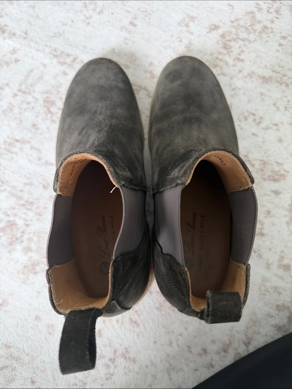 Loro Piana Men's Chukka Boots in Dark Brown Suede with Tan Sole